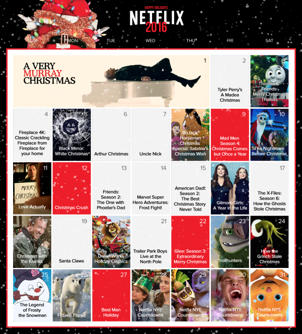 Netflix unveils Holiday Streaming Calendar « Celebrity Gossip and Movie