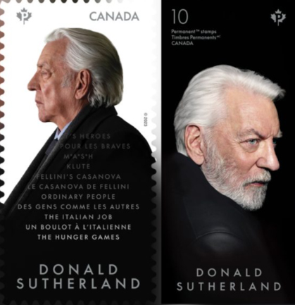 Donald Sutherland 2023 Canadian stamp. Courtesy Canadian Post Office