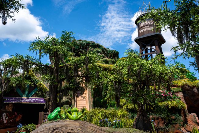 The Imagineers have done a spectacular job of designing Tiana’s Bayou Adventure — it looks as enticing outside as it is once you’re on the ride.